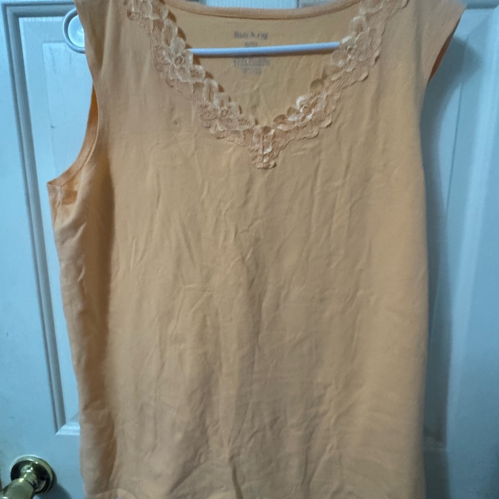 White Stag Apricot Lace Accent Tank Top